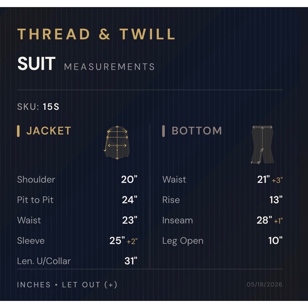 Tiglio Rosso 3-Piece Suit Mens 48R W42 Blue Windowpane Virgin Wool Peak Lapel - Picture 7 of 7